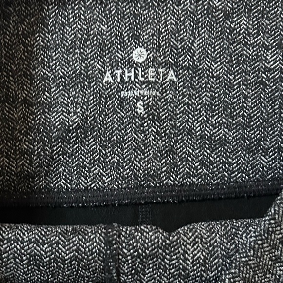 Athleta Lux Herringbone Metro Drifter Faux Leather Moto Leggings w Pockets Sz S - Picture 7 of 7